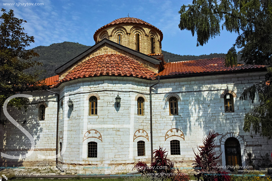 BACHKOVO MONASTERY, BULGARIA - AUGUST 30, 2015:  Buildings in Medieval Bachkovo Monastery, Bulgaria