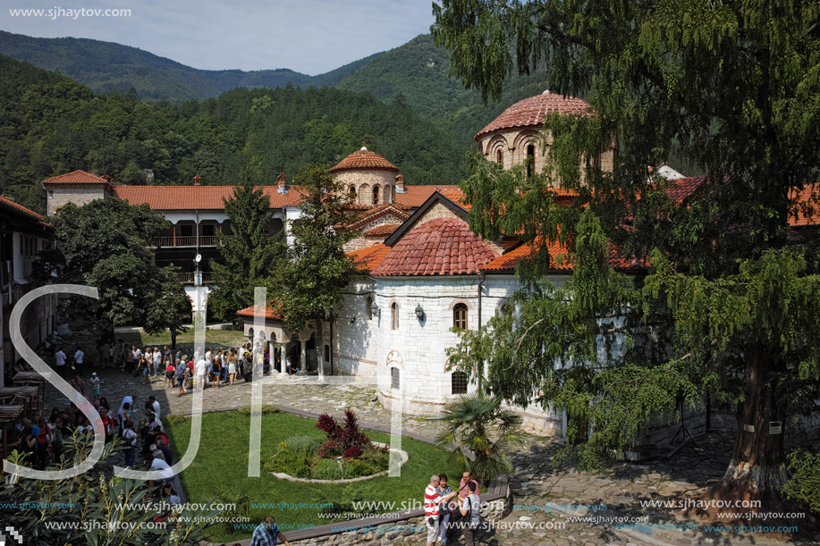 BACHKOVO MONASTERY, BULGARIA - AUGUST 30, 2015:  Buildings in Medieval Bachkovo Monastery, Bulgaria