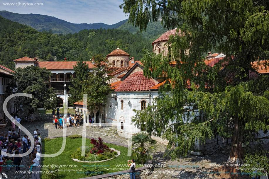 BACHKOVO MONASTERY, BULGARIA - AUGUST 30, 2015:  Buildings in Medieval Bachkovo Monastery, Bulgaria