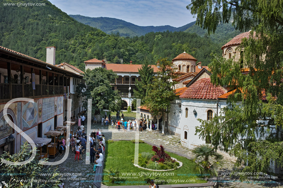 BACHKOVO MONASTERY, BULGARIA - AUGUST 30, 2015:  Buildings in Medieval Bachkovo Monastery, Bulgaria