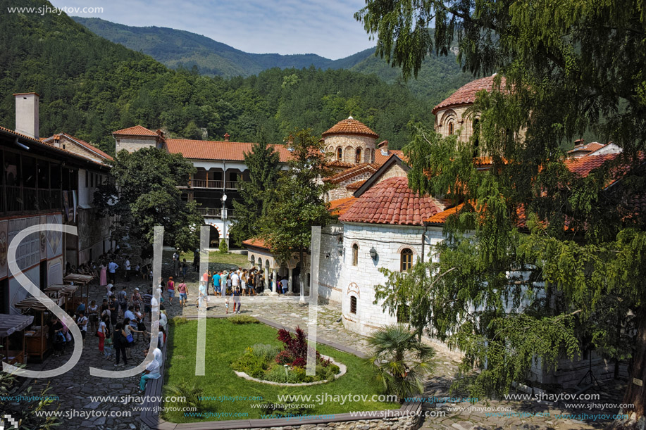 BACHKOVO MONASTERY, BULGARIA - AUGUST 30, 2015:  Buildings in Medieval Bachkovo Monastery, Bulgaria