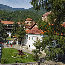 BACHKOVO MONASTERY, BULGARIA - AUGUST 30, 2015:  Buildings in Medieval Bachkovo Monastery, Bulgaria