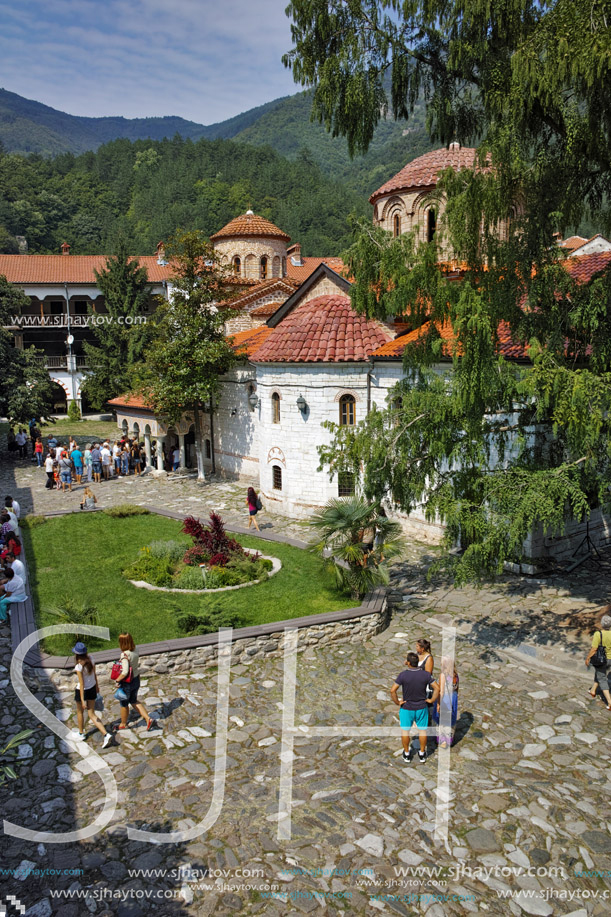 BACHKOVO MONASTERY, BULGARIA - AUGUST 30, 2015:  Buildings in Medieval Bachkovo Monastery, Bulgaria