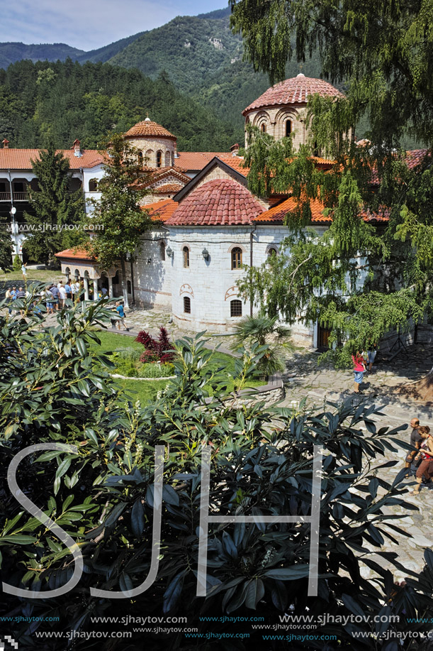 BACHKOVO MONASTERY, BULGARIA - AUGUST 30, 2015:  Buildings in Medieval Bachkovo Monastery, Bulgaria