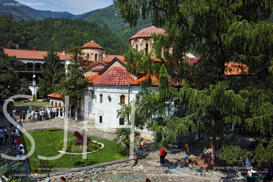 BACHKOVO MONASTERY, BULGARIA - AUGUST 30, 2015:  Buildings in Medieval Bachkovo Monastery, Bulgaria