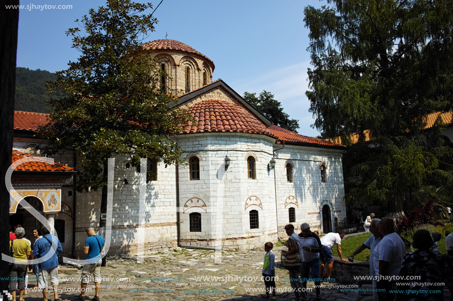 BACHKOVO MONASTERY, BULGARIA - AUGUST 30, 2015:  Buildings in Medieval Bachkovo Monastery, Bulgaria