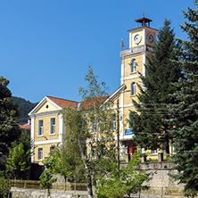 CHEPELARE, BULGARIA - AUGUST 14, 2018: Summer view of Center of the famous Bulgarian ski resort Chepelare, Smolyan Region, Bulgaria