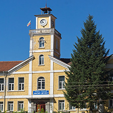 CHEPELARE, BULGARIA - AUGUST 14, 2018: Summer view of Center of the famous Bulgarian ski resort Chepelare, Smolyan Region, Bulgaria