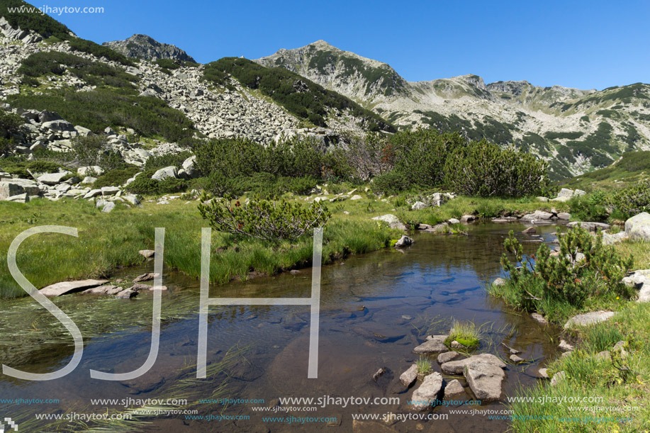 Landscape with Mountain river near Muratov peak, Pirin Mountain, Bulgaria