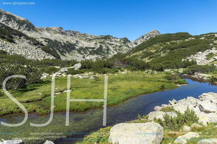 Landscape with Mountain river near Muratov peak, Pirin Mountain, Bulgaria