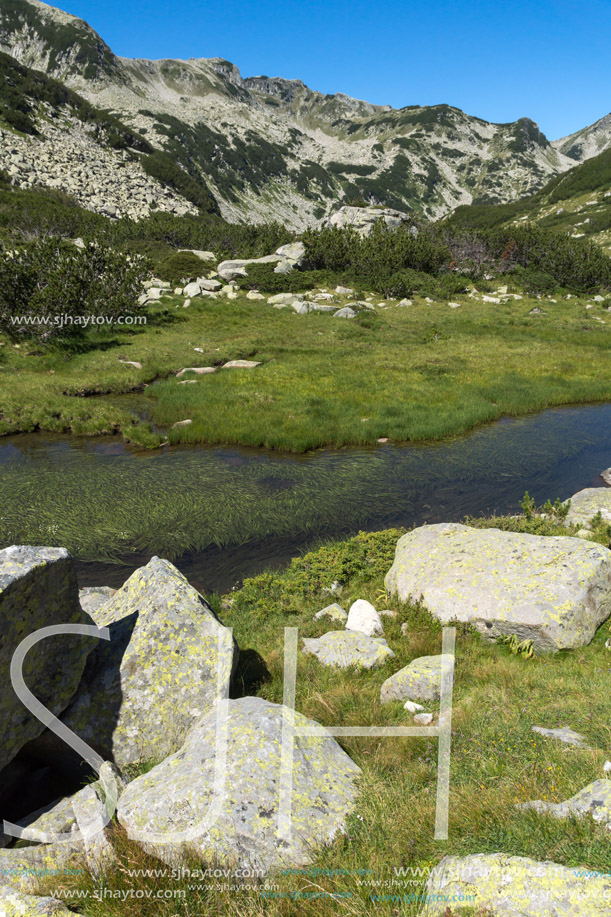 Landscape with Mountain river near Muratov peak, Pirin Mountain, Bulgaria