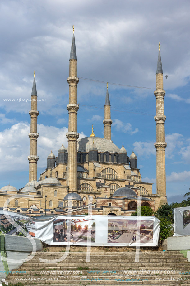 EDIRNE, TURKEY - MAY 26, 2018: Built by architect Mimar Sinan between 1569 and 1575 Selimiye Mosque in city of Edirne,  East Thrace, Turkey