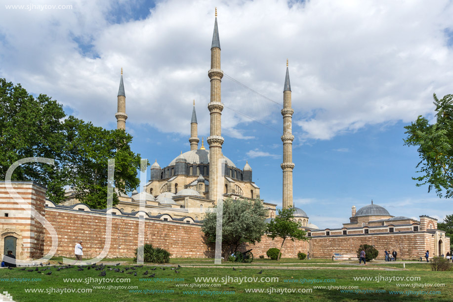 EDIRNE, TURKEY - MAY 26, 2018: Built by architect Mimar Sinan between 1569 and 1575 Selimiye Mosque in city of Edirne,  East Thrace, Turkey