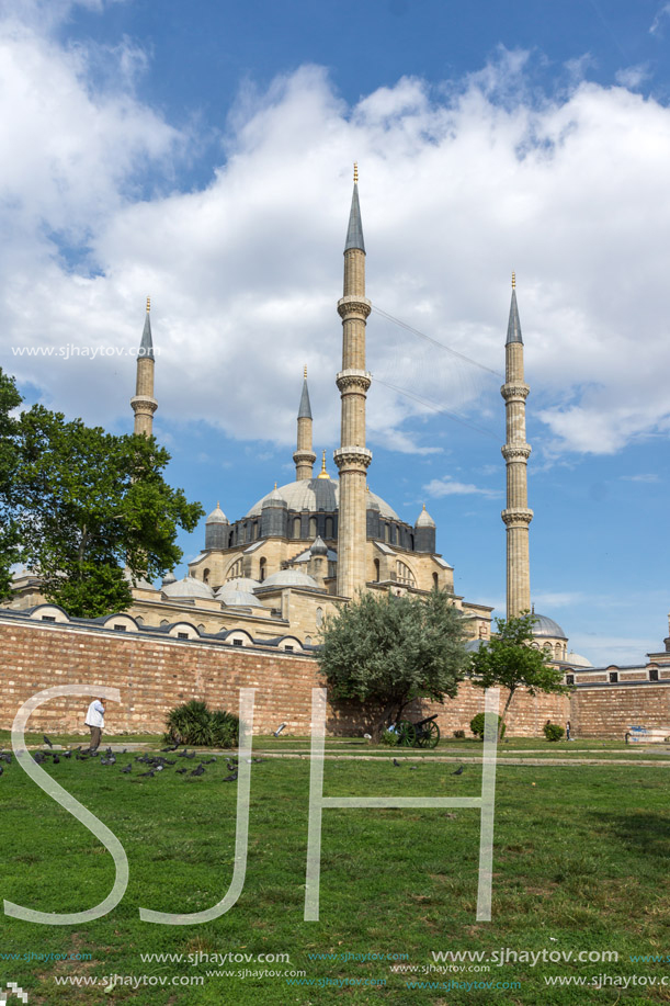 EDIRNE, TURKEY - MAY 26, 2018: Built by architect Mimar Sinan between 1569 and 1575 Selimiye Mosque in city of Edirne,  East Thrace, Turkey