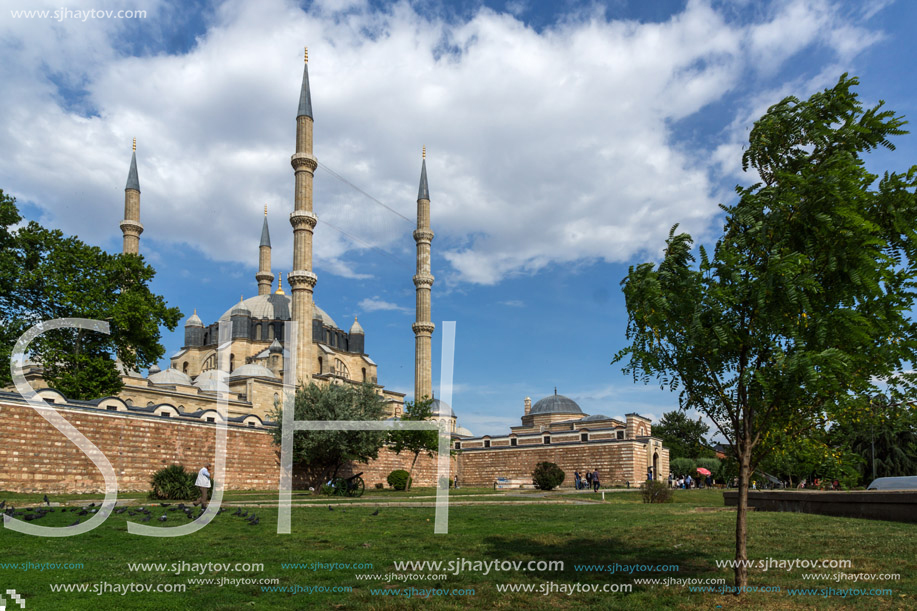 EDIRNE, TURKEY - MAY 26, 2018: Built by architect Mimar Sinan between 1569 and 1575 Selimiye Mosque in city of Edirne,  East Thrace, Turkey