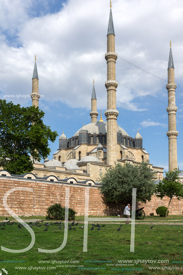 EDIRNE, TURKEY - MAY 26, 2018: Built by architect Mimar Sinan between 1569 and 1575 Selimiye Mosque in city of Edirne,  East Thrace, Turkey