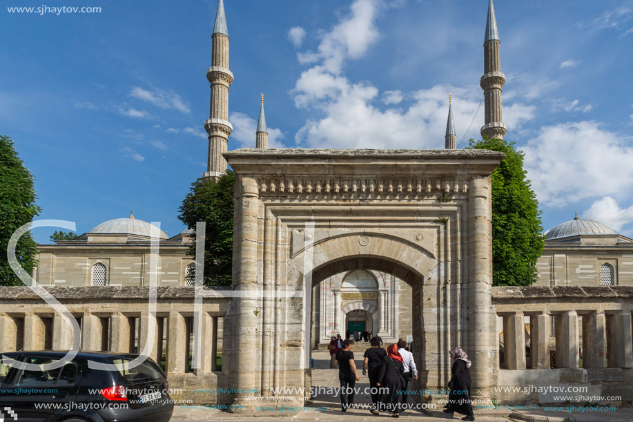 EDIRNE, TURKEY - MAY 26, 2018: Built by architect Mimar Sinan between 1569 and 1575 Selimiye Mosque in city of Edirne,  East Thrace, Turkey