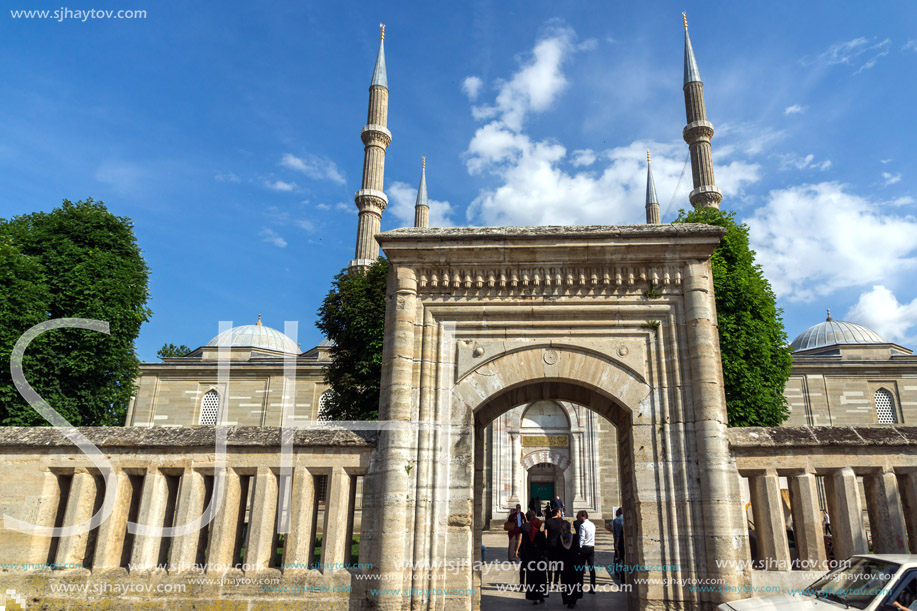 EDIRNE, TURKEY - MAY 26, 2018: Built by architect Mimar Sinan between 1569 and 1575 Selimiye Mosque in city of Edirne,  East Thrace, Turkey