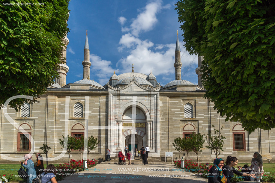 EDIRNE, TURKEY - MAY 26, 2018: Built by architect Mimar Sinan between 1569 and 1575 Selimiye Mosque in city of Edirne,  East Thrace, Turkey