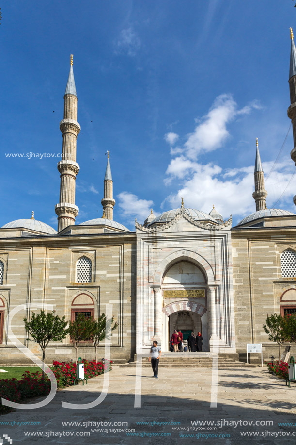 EDIRNE, TURKEY - MAY 26, 2018: Built by architect Mimar Sinan between 1569 and 1575 Selimiye Mosque in city of Edirne,  East Thrace, Turkey