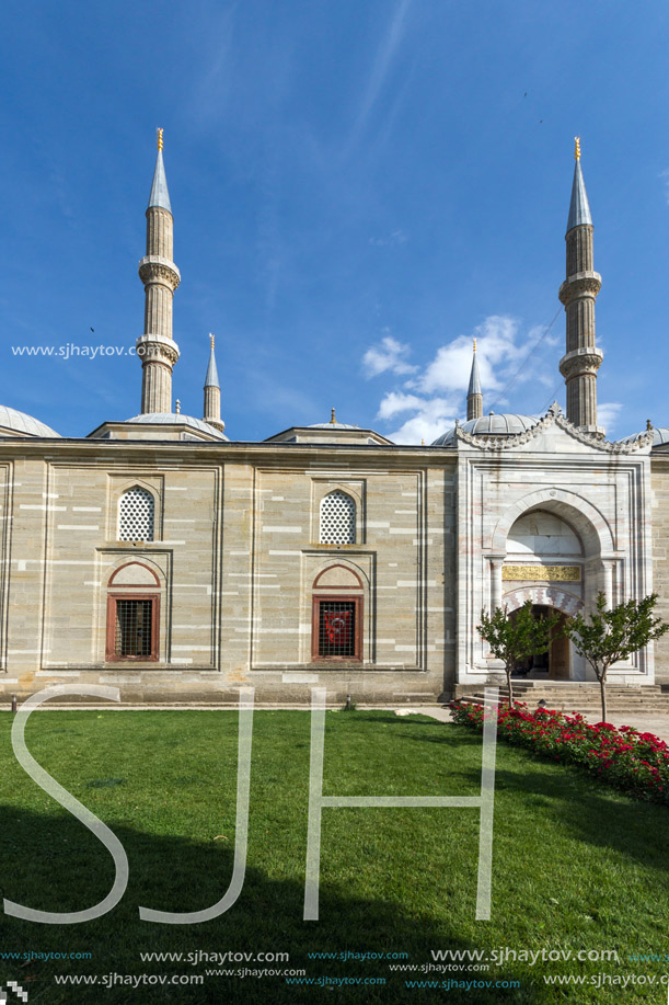 EDIRNE, TURKEY - MAY 26, 2018: Built by architect Mimar Sinan between 1569 and 1575 Selimiye Mosque in city of Edirne,  East Thrace, Turkey