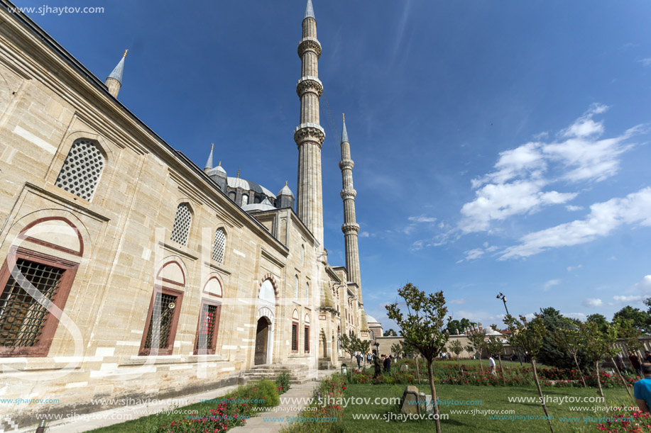 EDIRNE, TURKEY - MAY 26, 2018: Built by architect Mimar Sinan between 1569 and 1575 Selimiye Mosque in city of Edirne,  East Thrace, Turkey