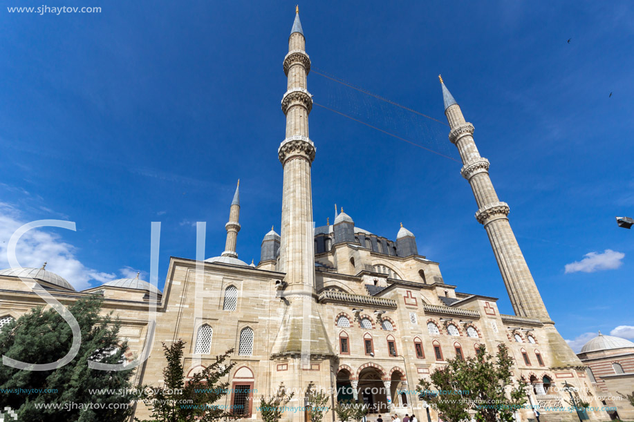 EDIRNE, TURKEY - MAY 26, 2018: Built by architect Mimar Sinan between 1569 and 1575 Selimiye Mosque in city of Edirne,  East Thrace, Turkey