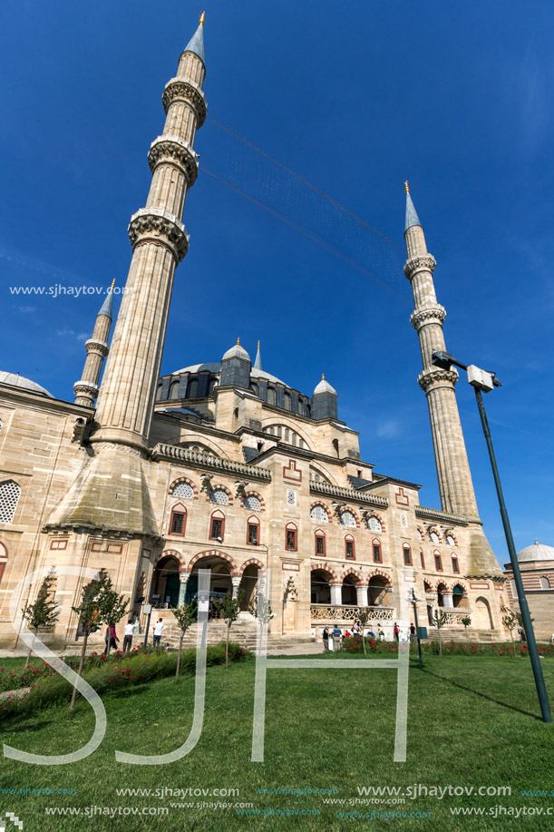 EDIRNE, TURKEY - MAY 26, 2018: Built by architect Mimar Sinan between 1569 and 1575 Selimiye Mosque in city of Edirne,  East Thrace, Turkey