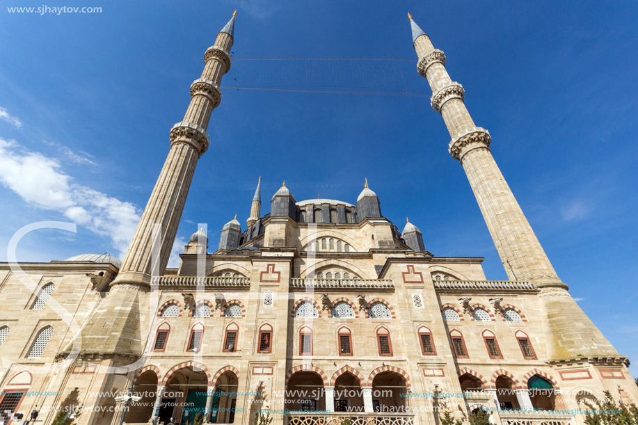 EDIRNE, TURKEY - MAY 26, 2018: Built by architect Mimar Sinan between 1569 and 1575 Selimiye Mosque in city of Edirne,  East Thrace, Turkey