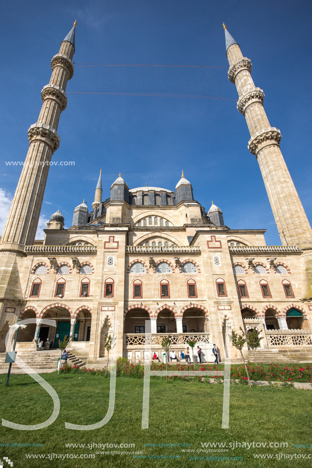 EDIRNE, TURKEY - MAY 26, 2018: Built by architect Mimar Sinan between 1569 and 1575 Selimiye Mosque in city of Edirne,  East Thrace, Turkey