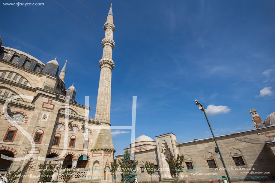 EDIRNE, TURKEY - MAY 26, 2018: Built by architect Mimar Sinan between 1569 and 1575 Selimiye Mosque in city of Edirne,  East Thrace, Turkey