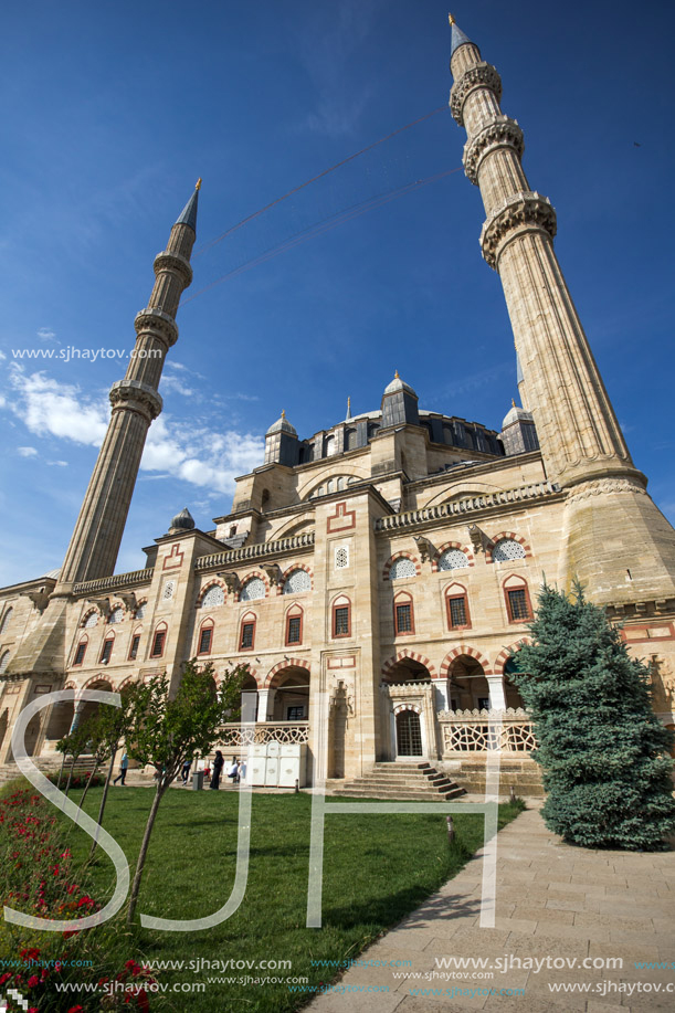 EDIRNE, TURKEY - MAY 26, 2018: Built by architect Mimar Sinan between 1569 and 1575 Selimiye Mosque in city of Edirne,  East Thrace, Turkey