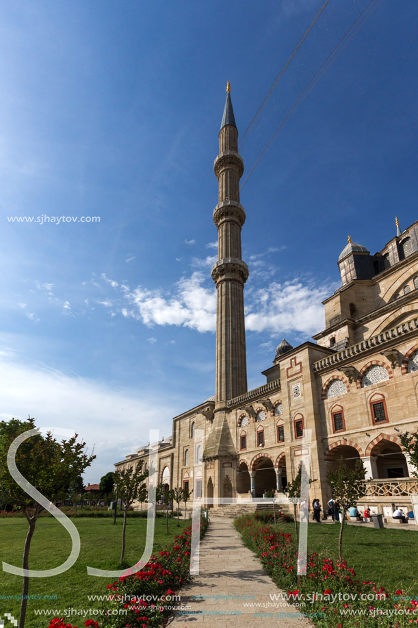 EDIRNE, TURKEY - MAY 26, 2018: Built by architect Mimar Sinan between 1569 and 1575 Selimiye Mosque in city of Edirne,  East Thrace, Turkey