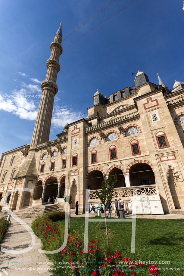 EDIRNE, TURKEY - MAY 26, 2018: Built by architect Mimar Sinan between 1569 and 1575 Selimiye Mosque in city of Edirne,  East Thrace, Turkey