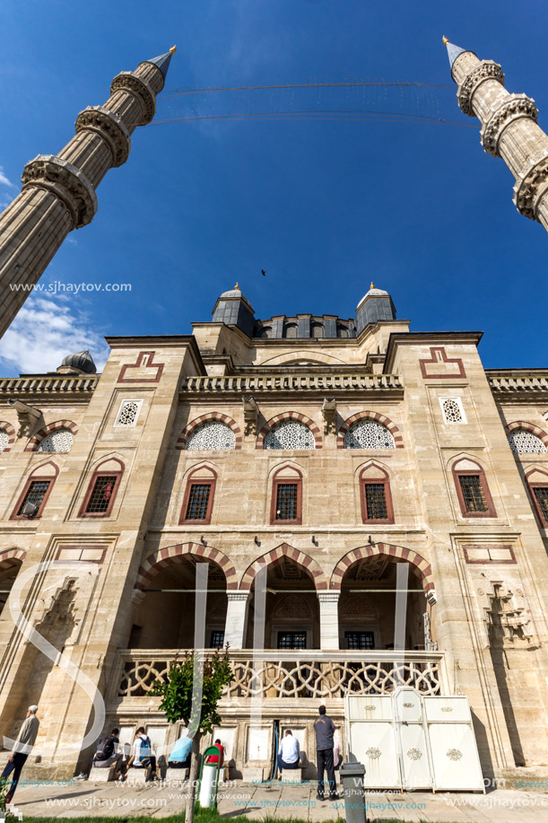 EDIRNE, TURKEY - MAY 26, 2018: Built by architect Mimar Sinan between 1569 and 1575 Selimiye Mosque in city of Edirne,  East Thrace, Turkey