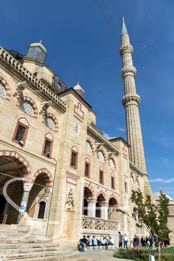 EDIRNE, TURKEY - MAY 26, 2018: Built by architect Mimar Sinan between 1569 and 1575 Selimiye Mosque in city of Edirne,  East Thrace, Turkey