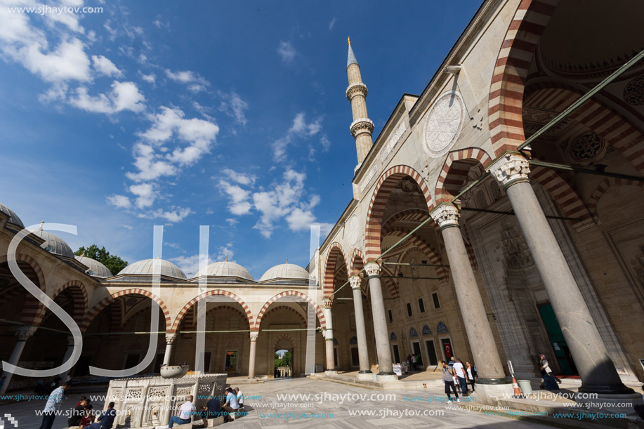 EDIRNE, TURKEY - MAY 26, 2018: Built by architect Mimar Sinan between 1569 and 1575 Selimiye Mosque in city of Edirne,  East Thrace, Turkey