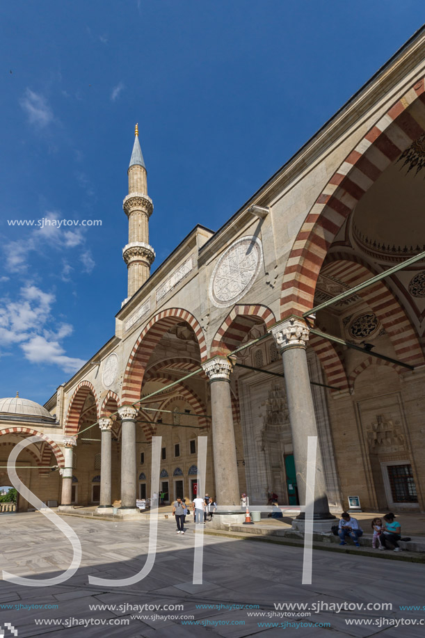 EDIRNE, TURKEY - MAY 26, 2018: Built by architect Mimar Sinan between 1569 and 1575 Selimiye Mosque in city of Edirne,  East Thrace, Turkey