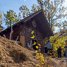 DEVIL"S TOWN, SERBIA - OCTOBER 21, 2017: Wooden Church of St. Petka at Devil town in Radan Mountain, Serbia