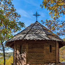 DEVIL"S TOWN, SERBIA - OCTOBER 21, 2017: Wooden Church of St. Petka at Devil town in Radan Mountain, Serbia