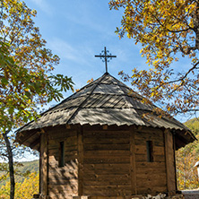 DEVIL"S TOWN, SERBIA - OCTOBER 21, 2017: Wooden Church of St. Petka at Devil town in Radan Mountain, Serbia