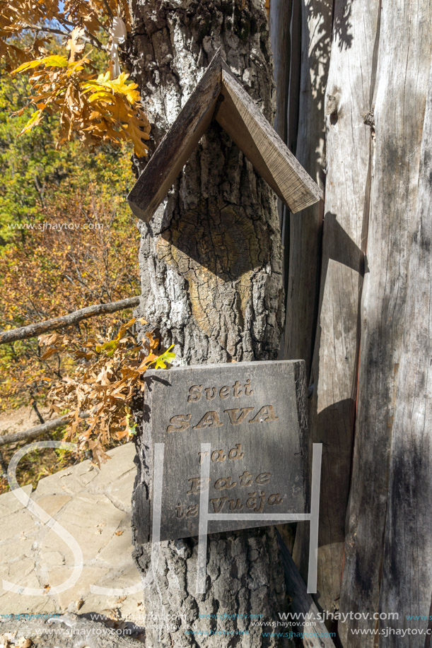 DEVIL"S TOWN, SERBIA - OCTOBER 21, 2017: Wooden Church of St. Petka at Devil town in Radan Mountain, Serbia