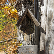 DEVIL"S TOWN, SERBIA - OCTOBER 21, 2017: Wooden Church of St. Petka at Devil town in Radan Mountain, Serbia