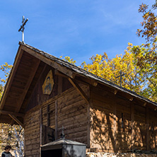 DEVIL"S TOWN, SERBIA - OCTOBER 21, 2017: Wooden Church of St. Petka at Devil town in Radan Mountain, Serbia