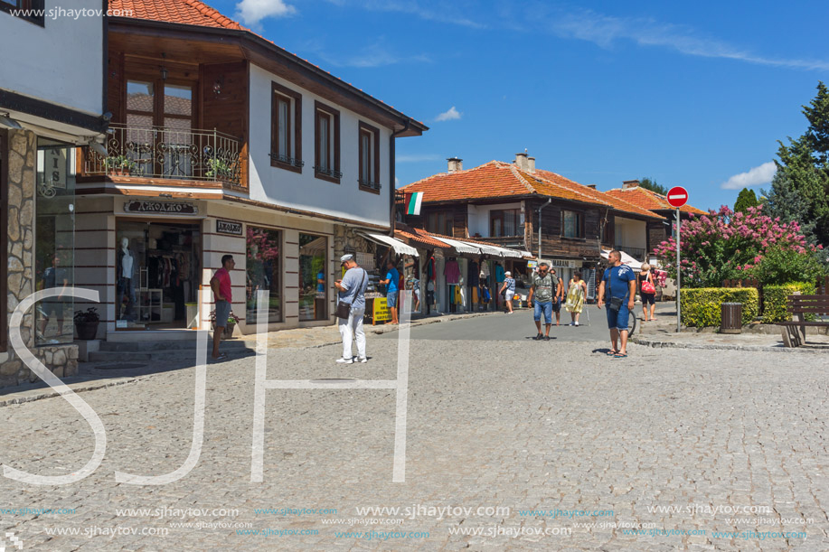 NESSEBAR, BULGARIA - AUGUST 12, 2018: Typical Street in old town of Nessebar, Burgas Region, Bulgaria