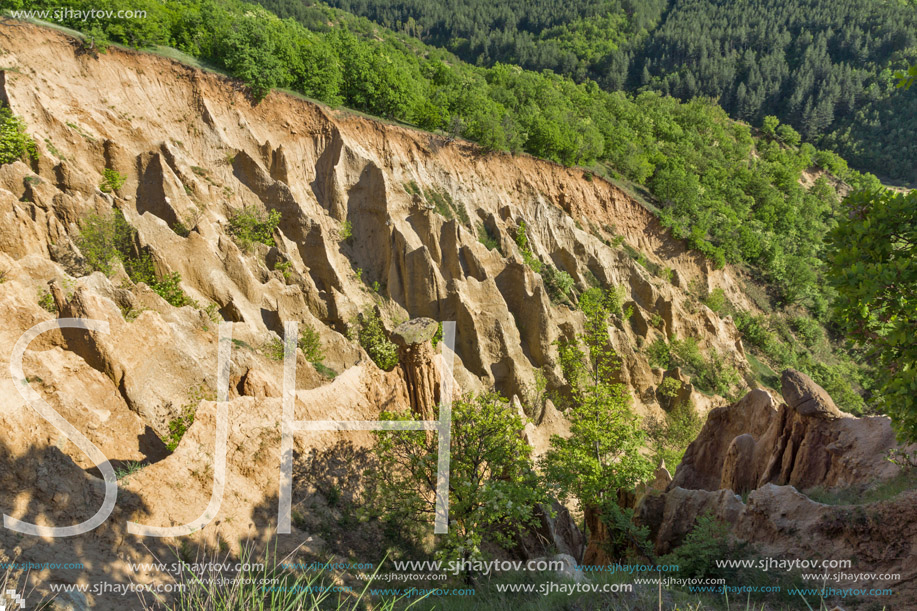 Amazing Sunset view of rock formation Stob pyramids, Rila Mountain, Kyustendil region, Bulgaria