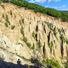 Amazing Sunset view of rock formation Stob pyramids, Rila Mountain, Kyustendil region, Bulgaria