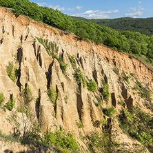 Amazing Sunset view of rock formation Stob pyramids, Rila Mountain, Kyustendil region, Bulgaria