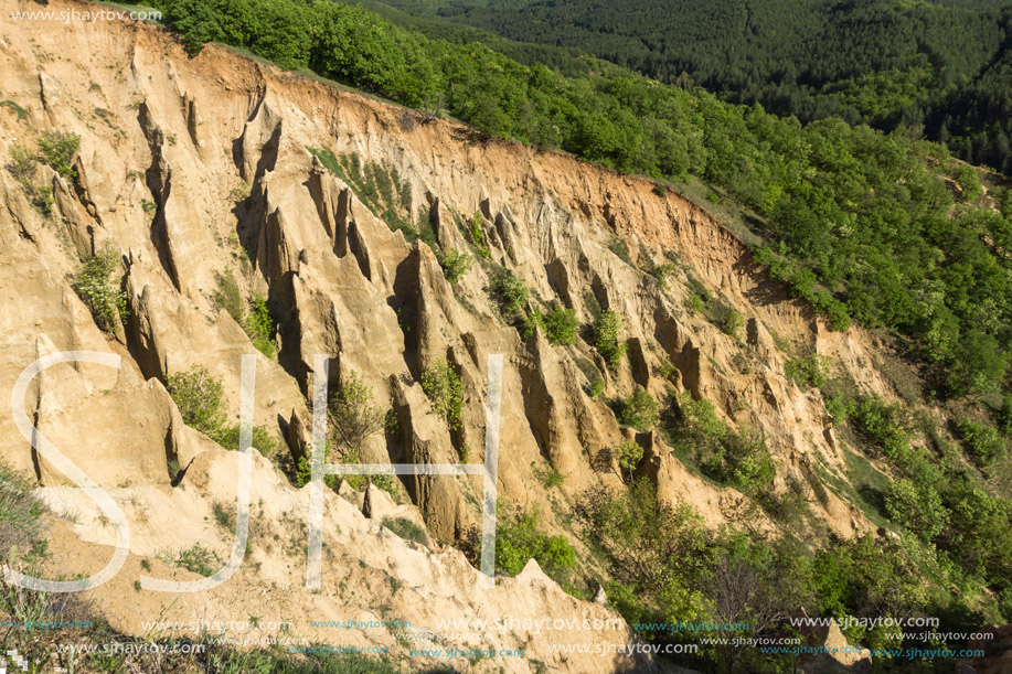 Amazing Sunset view of rock formation Stob pyramids, Rila Mountain, Kyustendil region, Bulgaria