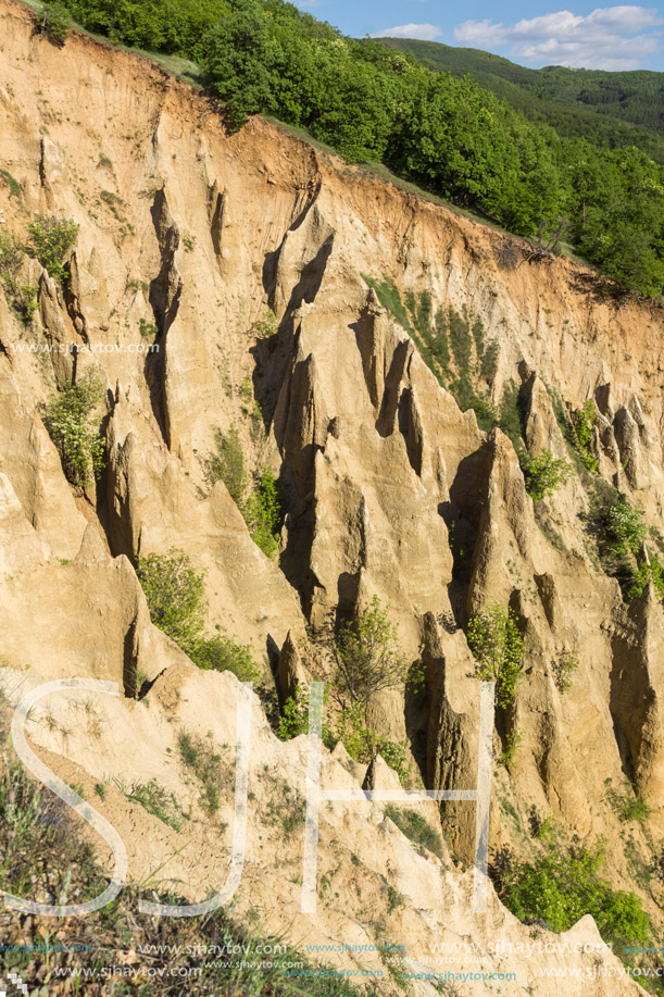 Amazing Sunset view of rock formation Stob pyramids, Rila Mountain, Kyustendil region, Bulgaria